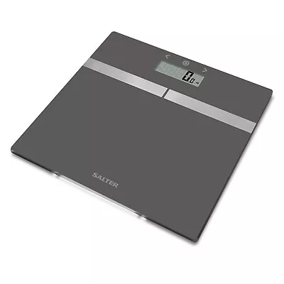 Salter Silver Glass 180kg Capacity Analyser Bathroom Body Weight Weighing Scale • £17.95