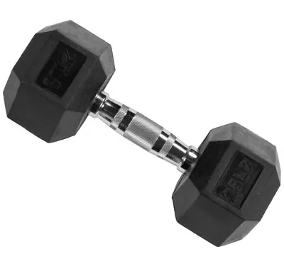TRU-GRIT 25LB Hex Elite Dumbbell Free Weight Single BLACK New With Tag Gym Gear • $29.80