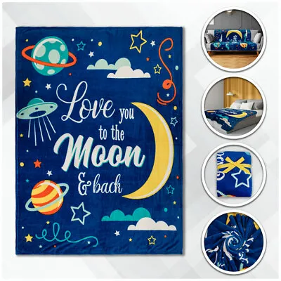 Love You To The Moon And Back Plush Blanket 50x60 Kid's Blanket Love Blanket • $15.95