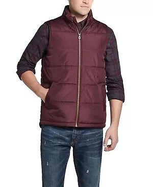 Vintage Men's Weatherproof Puffer Vest Windsor Wine Red Large • $17.22