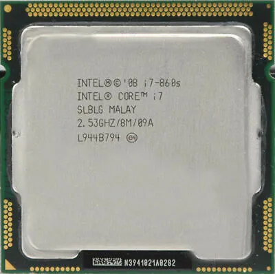 Intel Core I7-860s CPU Quad-Core 2.53 GHz 8M SLBLG LGA 1156 82W Processors • $29.99