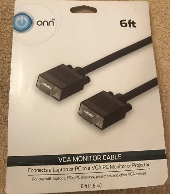 Onn 6 Foot VGA Monitor Cable Connects To Laptop Or PC • $9