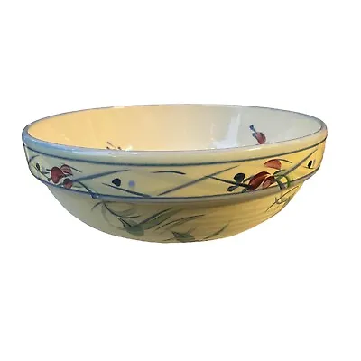 Vintage Gail Pittman Maypop 11” Hand Painted Large Ceramic Serving Bowl Floral • $55.24