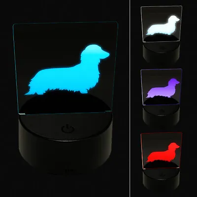 Long Haired Dachshund Dog Solid 3D Illusion LED Night Light Sign Lamp • $19.99