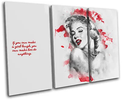 Marilyn Monroe Iconic Celebrities TREBLE CANVAS WALL ART Picture Print VA • £34.99
