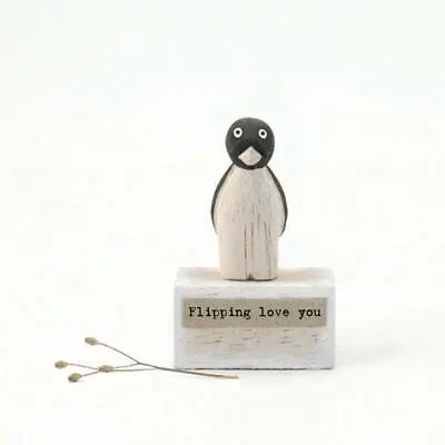 Small Wooden Penguin - Flipping Love You Gift - East Of India • £5.95