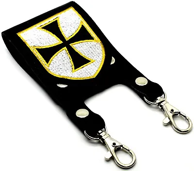 Knight Templar Masonic Belt Sword Scabbard Holder BLACK CROSS • $19.99