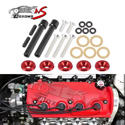 For Honda Civic D15 D16 JDM Engine Valve Cover Washer Seal Bolt Nut Kit Red • $12.99