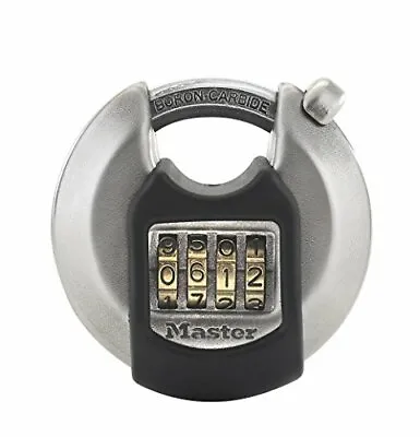 MASTER LOCK Heavy Duty Disc Padlock Combination Stainless Steel Outdoor M40EURD • £18.36