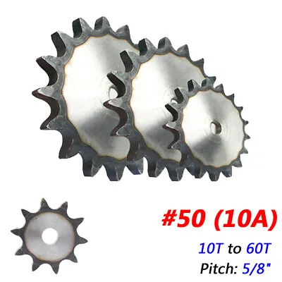 Pitch 5/8  Flat Chain Sprockets 10T-60T Fit For #50 (10A) Simplex Roller Chains • $5.79