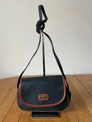 Guy Laroche Paris Black PU Pebbled Leather Flap Handbag Crossbody Saddle Bag • £7.99