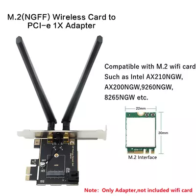 M.2 NGFF To PCI-E X1 Desktop Wifi Adapter Converter For Intel Wifi Wireless Card • $11.99