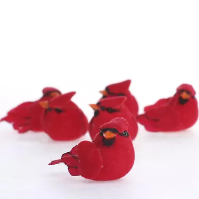 Package Or 24 Red Mini 1-1/2  Artificial Cardinal Birds • $23.09