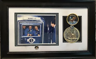 Framed Michael Collins Astronaut Signed Bio-Garment Patch With Photo • $1000