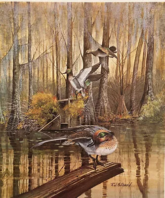 R.J. McDonald Walker's Pond Teal S/N Art Print 19 X 22.5 • $125