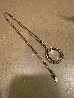 Vintage Joan Rivers Lorgnette Gold Metal Magnifying Glass Chain Necklace 31  • $29.99