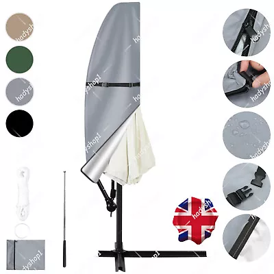 Parasol Cover With Zip Outdoor Garden Waterproof Patio Umbrella Cover Shield UK • £7.99