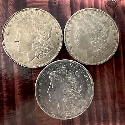 1921 Morgan Silver Dollar Lot Of 3 Coins • $87