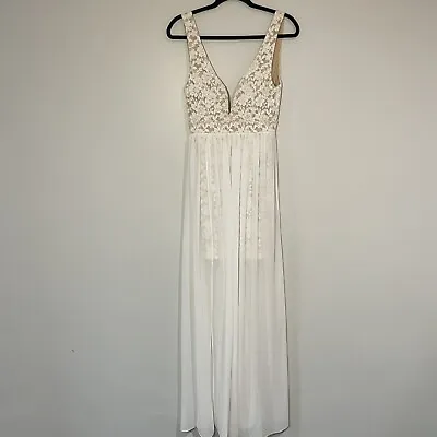 Womens Ark & Co Maxi White Cream Mullet Dress ( Size MED) Fast Free Shipping • $28