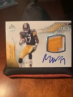 2009 SP Authentic #395 Mike Wallace /999 ROOKIE PATCH AUTO RC RPA STEELERS F2 • $15