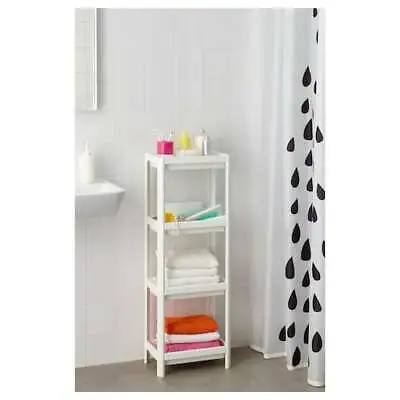 IKEA Vesken 4 Tier Shelf Unit Bathroom Kitchen Office Laundry Room 36x23x100cm • £19.99