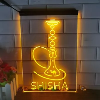 $39.99 • Buy Hookah Shisha LED Neon Light Sign Smoking Vape Shop Display Wall Art Décor