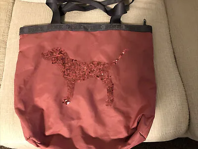 Victoria Secret Pink Grey Purse Gym Bag Overnight Bag Euc • $24.99