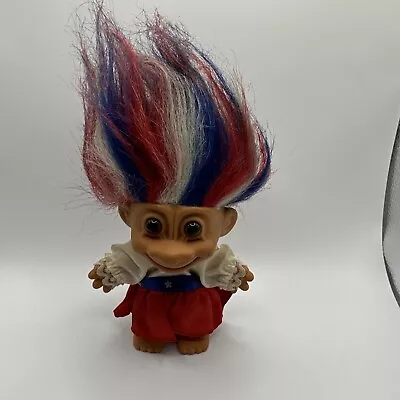 Vtg Patriotic 4th Of July Hair Troll RUSS Good Luck Red White And Blue • $9.97