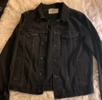 Vintage Mens Sunrise Kingdom Black Denim Jean Jacket Size M Clearance Sale • $5.99