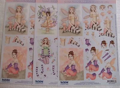 3 Sheets Caron Vinson Die Cuts Reddy Creative Pixies/fairies Du/m/u/p/5 (CH) • £5.15