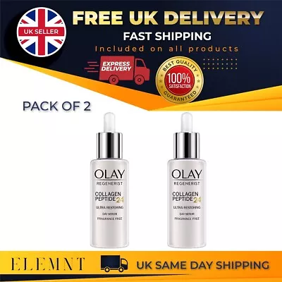 $36.57 • Buy 2x Olay Regenerist Collagen Peptide 24 Day Face Serum Fragrance | 40ml | Boxed