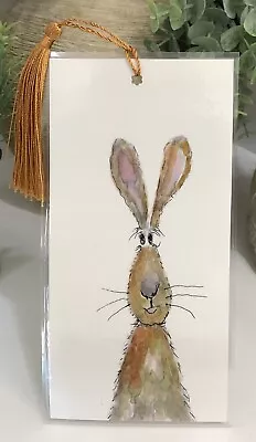 Bookmark / Page Marker Laminated Painting  Bunny Rabbit  Rusty With Tassel • $8