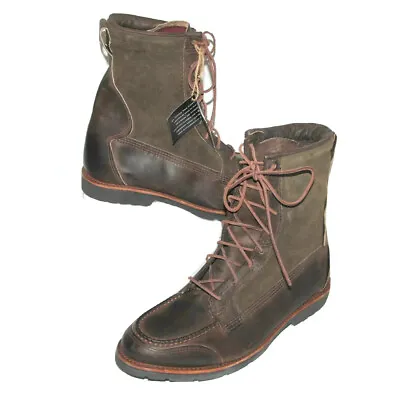 Vintage Shoe Company Men's 12 M Moc Toe Brown Lace Boots • $59.95