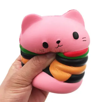 $17.88 • Buy Toy Stress Cat Burger Relief Slow Rising Simulation Scented Squeeze Food Jumbo
