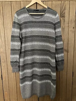 Womens Knitted Jumper Dress Autograph M&S Christmas Fair Isle Size 16 Angora Mix • £14.95