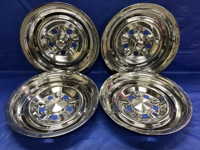 $99.99 • Buy Vintage Set Of 4 1963–64 Pontiac 14” Hubcaps Parisienne Custom Sport Front/Rear