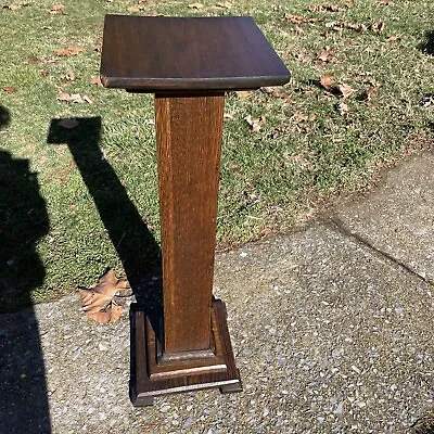 Vintage Oak Plant Stand Fern Pedestal Table • $85.50