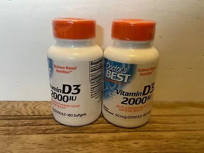 2x-Doctors Best  Vitamin D3 2000IU 180 Softgels Each Bottle • $17.75