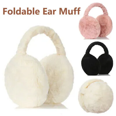 Children Real Rabbit Fur Earmuffs Warm Soft Earlap Ear Muff Leather Bracket Kids • £1.49