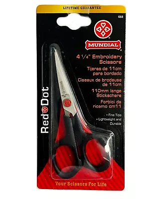 Mundial 4-1/2-Inch Red Dot Embroidery Scissors 668 Knife Edge • $12.99