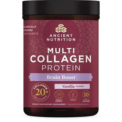 Ancient Nutrition Multi Collagen Protein Brain Boost - Vanilla 16 Oz Pwdr • $46.71