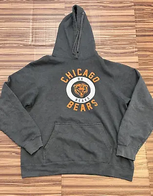 Chicago Bears Mens Sz Large Hoodie Sweatshirt Gray Pullover • $27.54