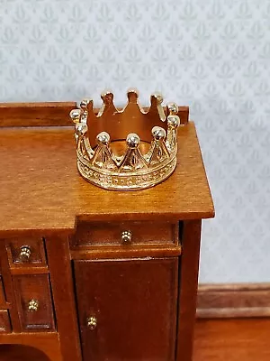 Tiny Miniature Crown Gold Metal For Dolls Dollhouse Works With 1:12 Scale • $3.99