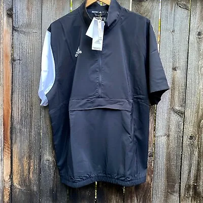 Adidas Mens Golf Windbreaker Pullover Short Sleeve Jacket Stadium Quarter Zip • $29.99