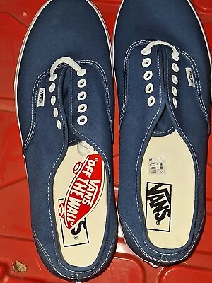 Vans Men's Authentic Canvas Shoes Sneakers Classic Skateboard Casual - Blue • $37.50