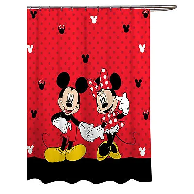 $26.98 • Buy Disney Mickey & Minnie Mouse Classic Shower Curtain Red