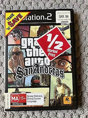 Grand Theft Auto: San Andreas (Platinum) (Sony PlayStation 2 2005) • $10