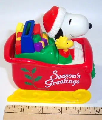 Vintage Whitman’s Candies Peanuts Christmas Sleigh Snoopy Coin Bank • $9.35