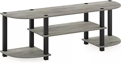TV Entertainment Center Stand S-Tube Wide Holds Up To 55-Inch Oak Grey Black 47W • $53.75