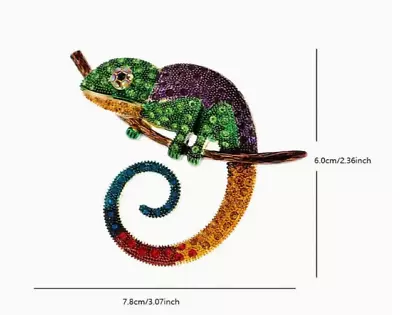 Chameleon Lizard Gecko Brooch Pin Costume Fashion Jewelry FAST Free Shipping • $15.99